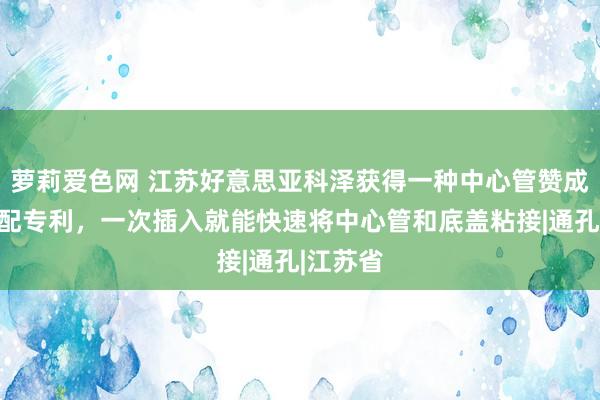 萝莉爱色网 江苏好意思亚科泽获得一种中心管赞成粘接装配专利，一次插入就能快速将中心管和底盖粘接|通孔|江苏省